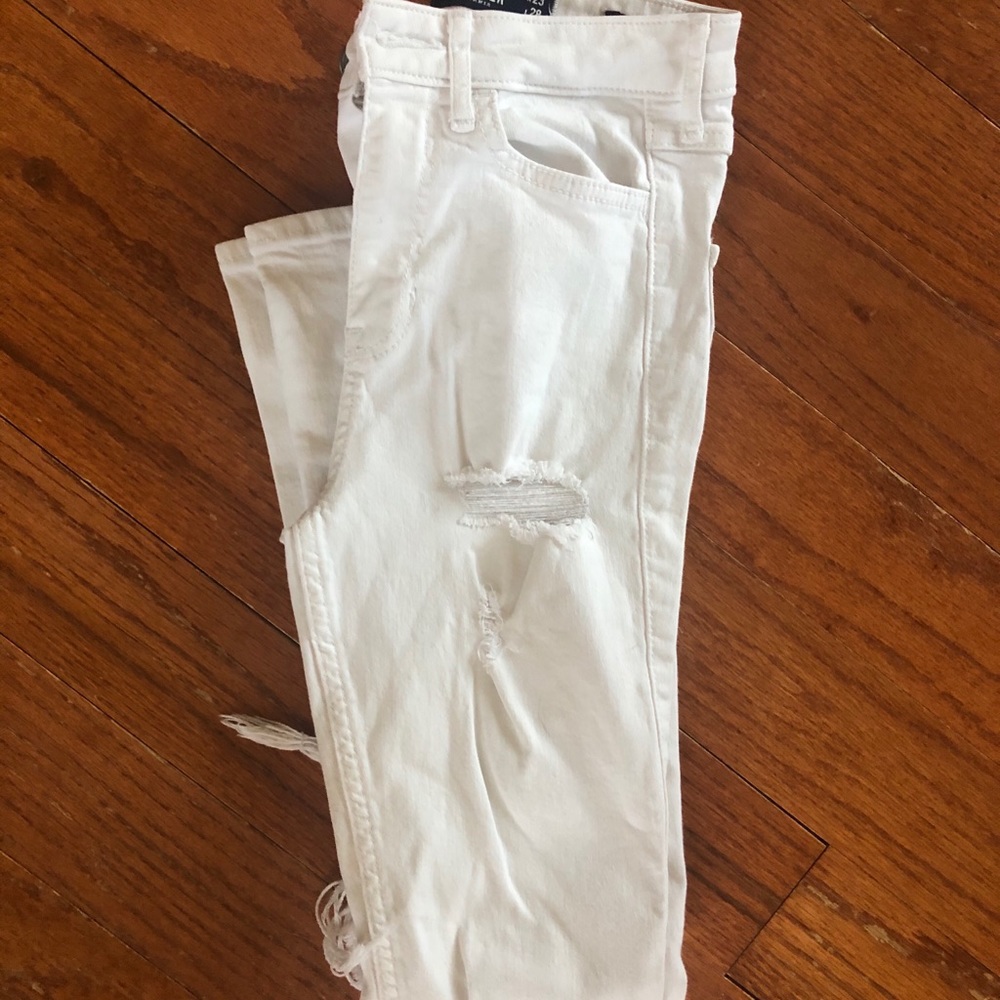Hollister white denim jeans